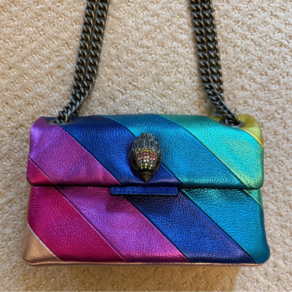 Kurt Geiger Multicolor Rainbow Crossbody Bag with Chain Strap Purse Colorful - Picture 2 of 10